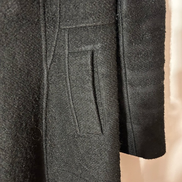 GUESS BLACK WOOL BLEND SKIRTED TAILOR FIT SWING COAT FULL ZIP COLLAR PEPLUM XL - Picture 11 of 13